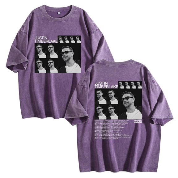 Justin Timberlake Tour T-shirt With Fashionable Printing, Comfortable Short Sleeves, Trendy Unisex Pullover Top