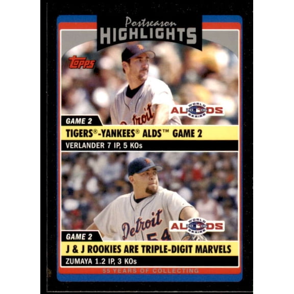 Justin Verlander/Joel Zumaya Card 2006 Topps Update Black #UH195