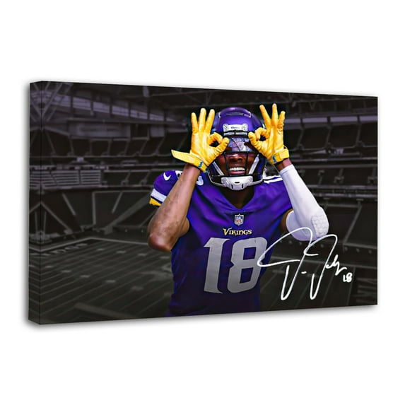 Justin Vikings Jefferson Hits Griddy Home Decor Poster Wall Art Hanging Picture Print Bedroom Decorative Painting Posters Room Aesthetic 24x36inch(60x90cm)