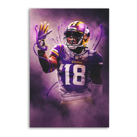 Justin Vikings Jefferson Minnesota Football Wall Art Picture Painting Poster Canvas Print Posters Artworks Bedroom Living Room Decor 12x18inch(30x45cm)