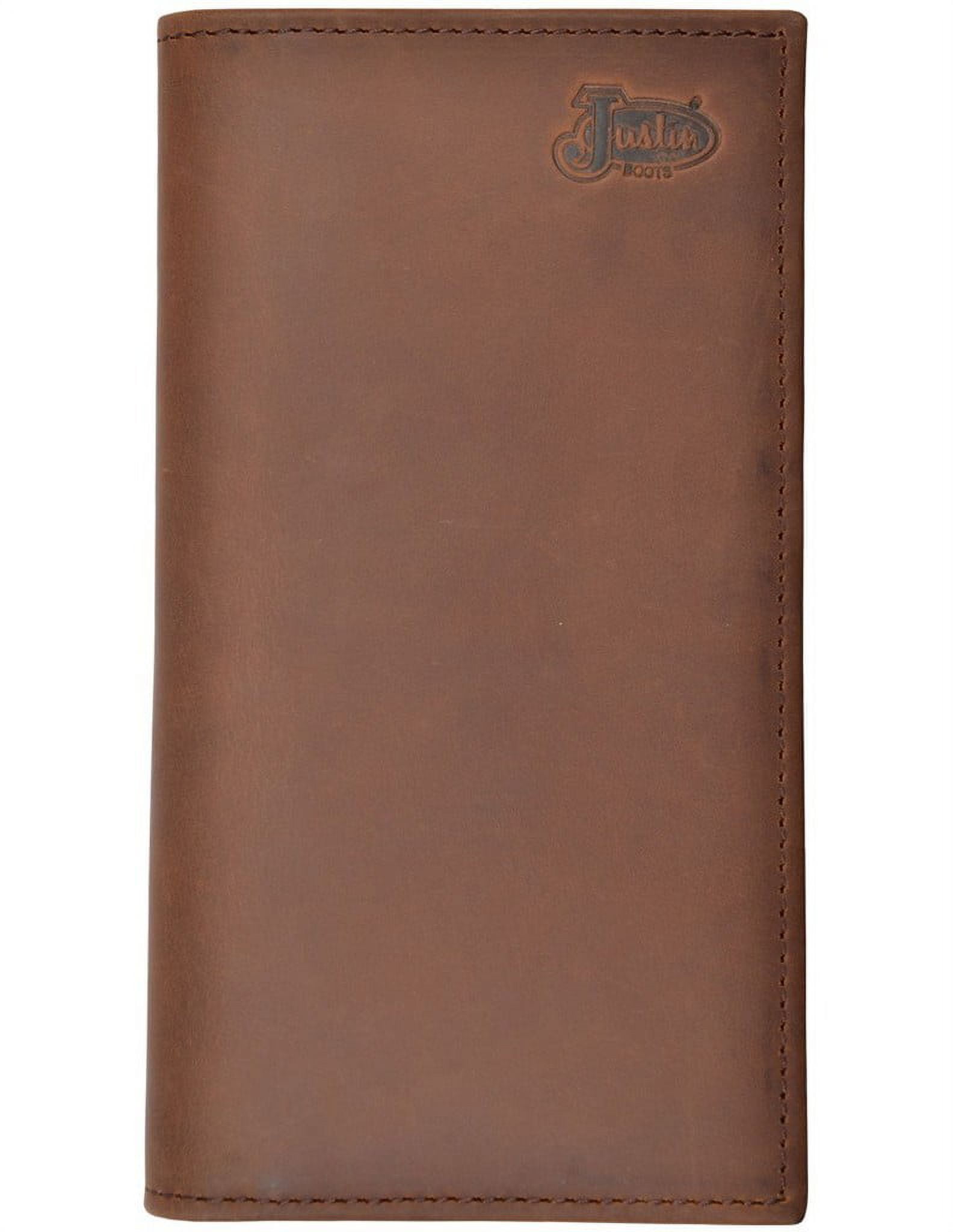 Justin Wallet Mens Basic Rodeo Checkbook Slots Distressed WJB01