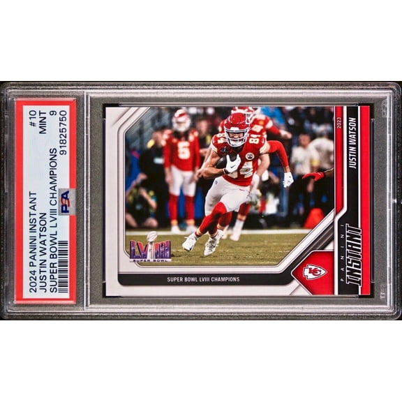 Justin Watson 2023 Panini NFL Superbowl Champions #10 Card PSA 9 Mint