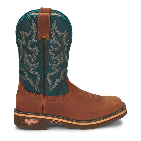 Work Boot Styles Justin Women's Men's Resistor Western Work Boot Composite Toe Russett 8 ...