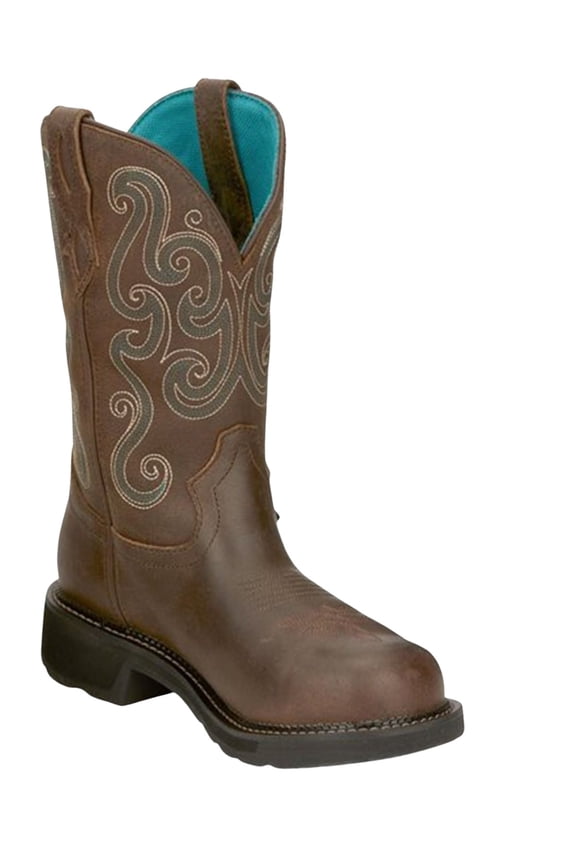 Women's Tasha Waterproof Western Work Boot Steel Toe Brown 6 M US