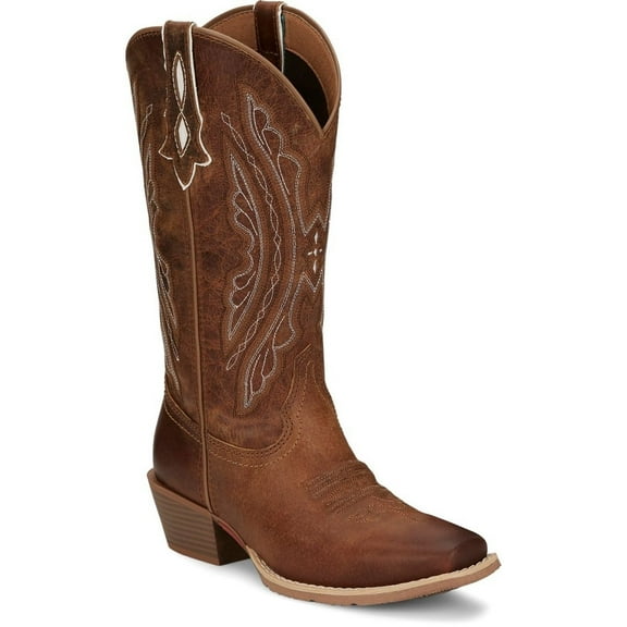 Justin Womens 12" Rein Square Toe Western Boot Waxy Tan - L2962 1 Waxy Tan