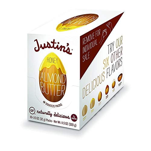 Justin's Almond Butter Squeeze Pack, Honey, 1.15 oz, 10 Ct