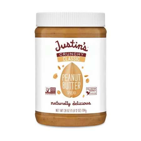 Justin's Crunchy Peanut Butter Spread, 28 oz Jar
