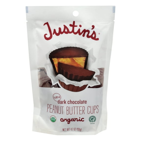 Justin's Dark Chocolate Peanut Butter Minis Organic 4.7 oz (Pack of 6)