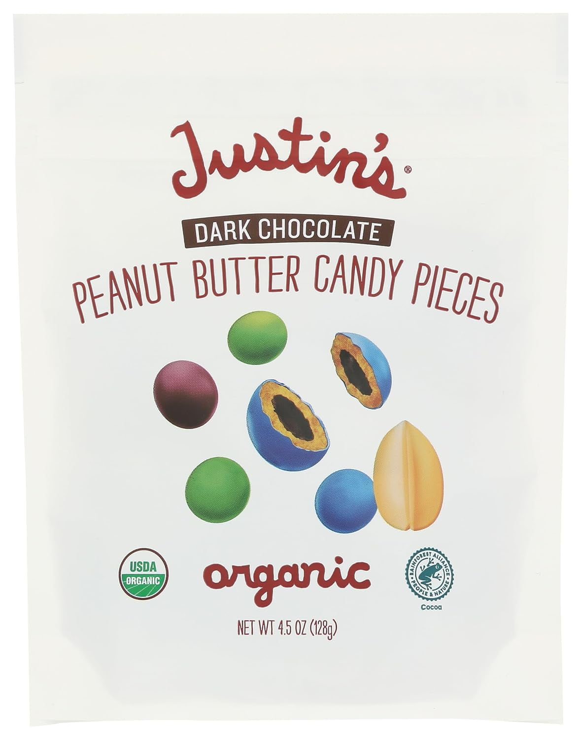 Justin's Dark Chocolate Peanut Butter Pieces (6 Pack) 4.5 oz