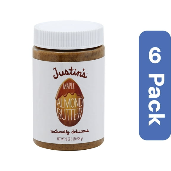 Justin's Maple Almond Nut Butter Jar 16 oz (Pack Of 6)
