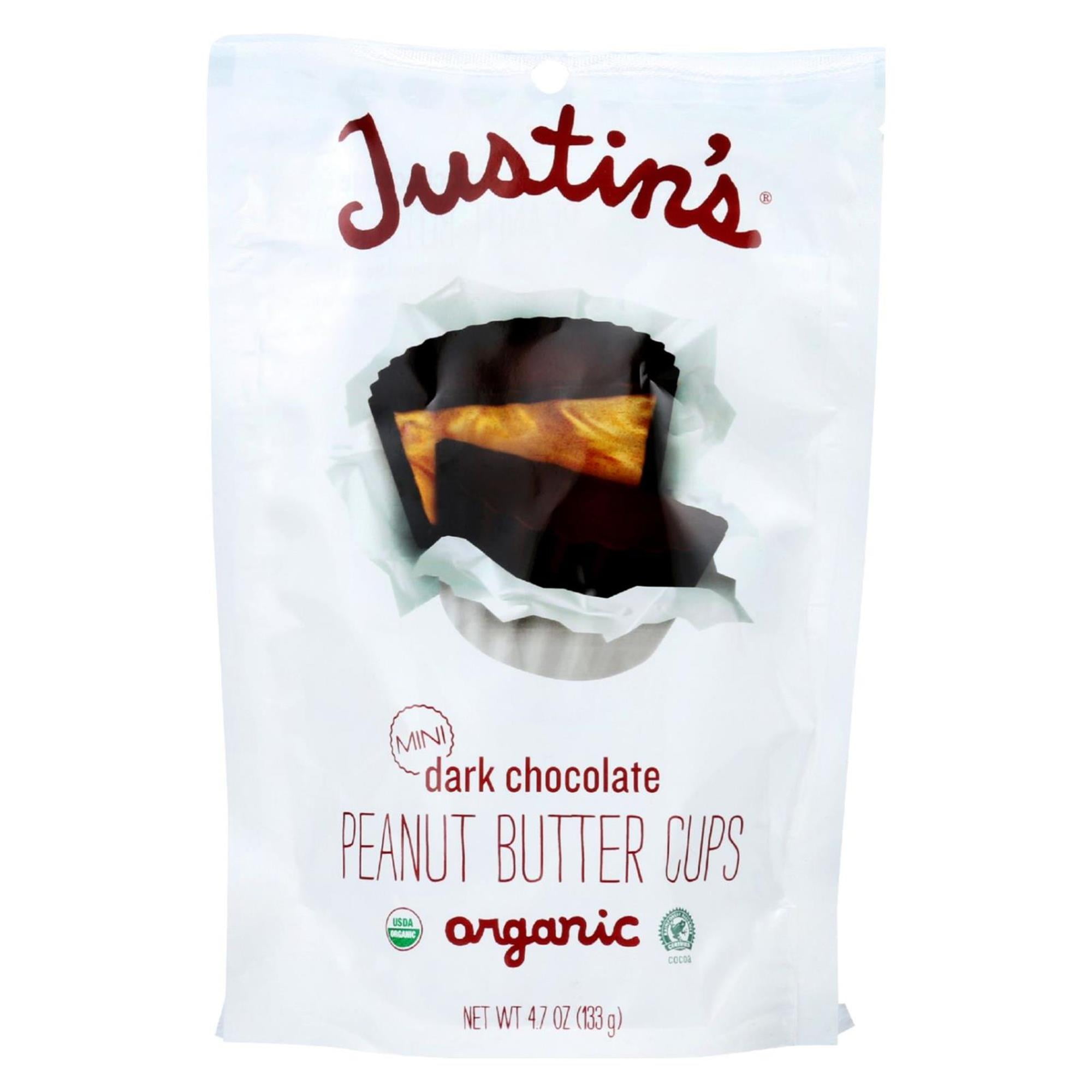 Justin's Mini Dark Chocolate Peanut Butter Cups, 4.7 Oz, Pack of 6