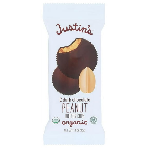 Justin's, Peanut Butter Cups, Dark Chocolate, 1.4 oz ( Pack of 2 )