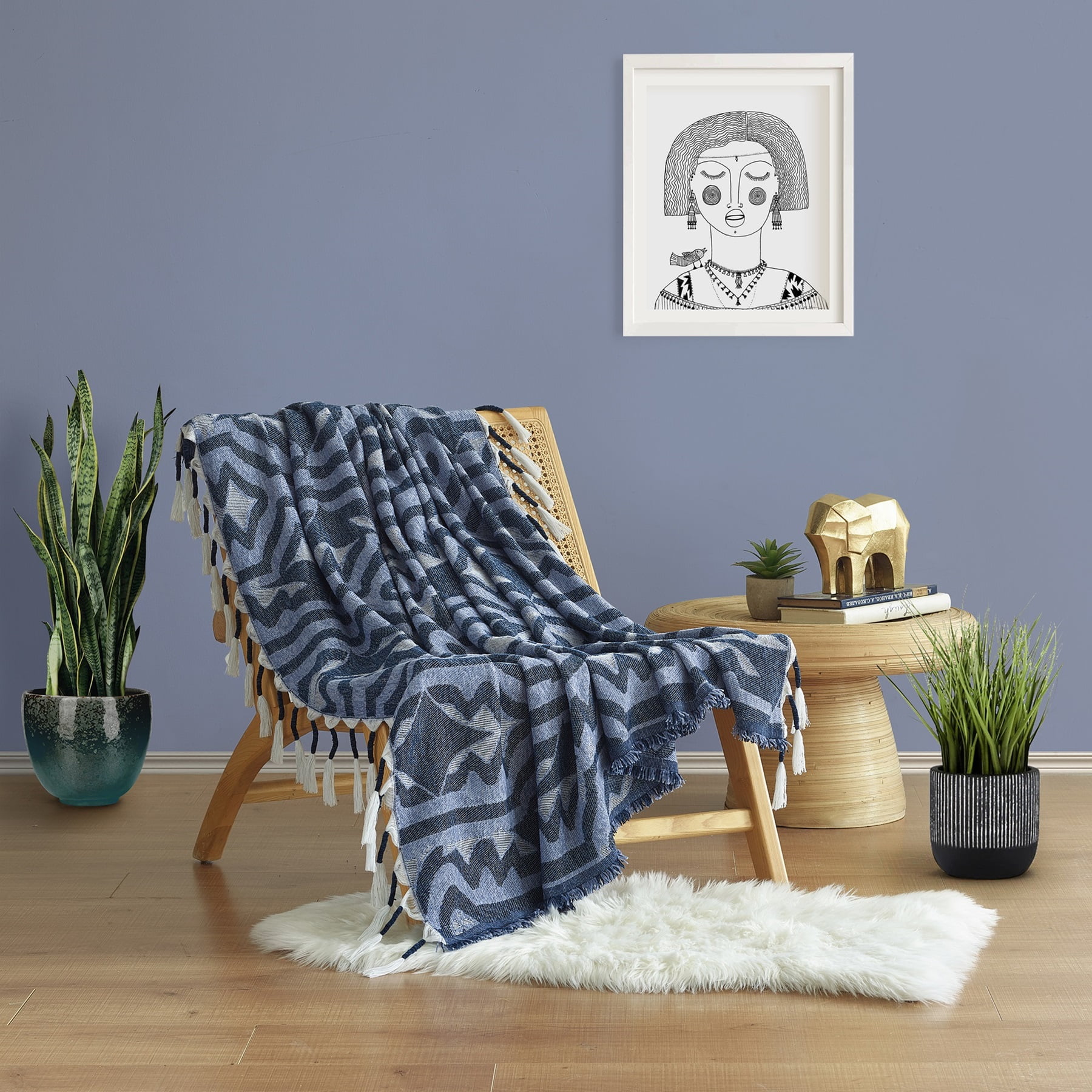 Jungalow Profil Black Throw, 50'X60"