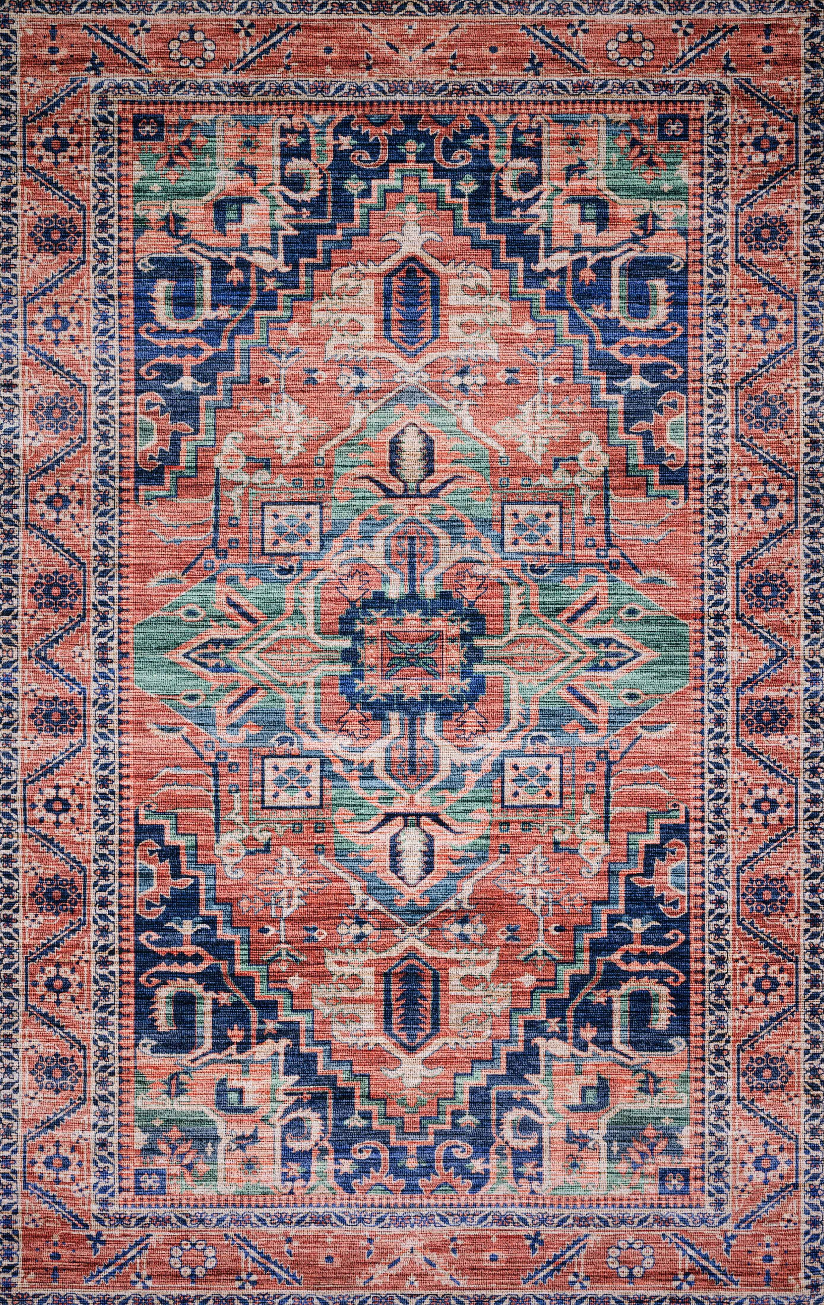 Justina Blakeney Inspired 8' x 10' Blue Synthetic Easy Care Rug