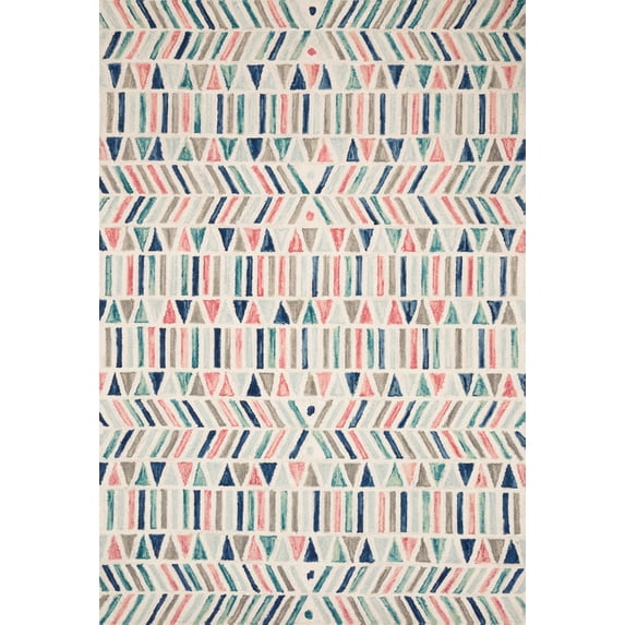 Justina Blakeney x Loloi Hallu Collection Ivory / Multi CONTEMPORARY Area Rug 2'-6" x 7'-6"