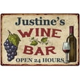 thumbnail image 1 of Justine's Rustic Wine Bar Sign Wall Décor Kitchen Gift 12x18 Metal 112180056761, 1 of 1