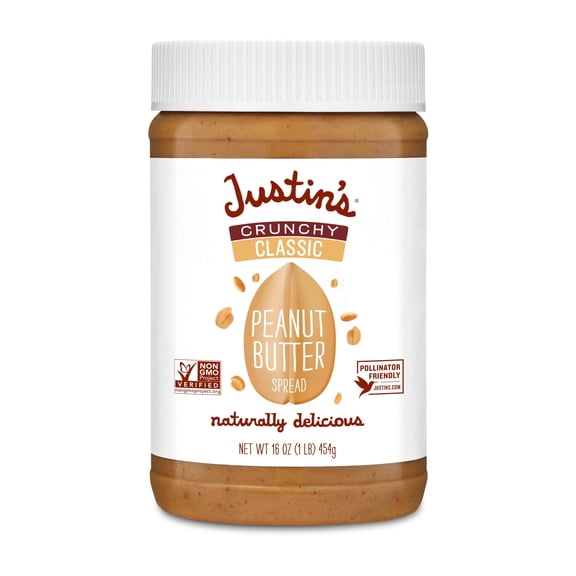 Justins - Peanut Butter Classic Crunchy - 16 Oz, Case of 12