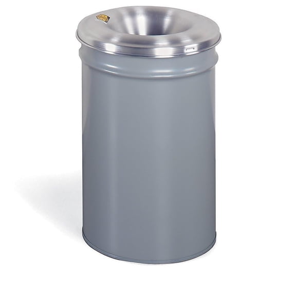 Justrite 26005 Cease-Fire Steel Drum, 15 Gallon Capacity, 14-1/2" OD x 25" Height, Gray CA3