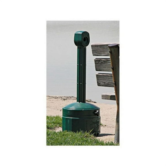 Justrite 26806G 1 Gallon Plastic Outdoor Ashtray, Personal Smoker's Ceasefire, Forest Green - 26806G