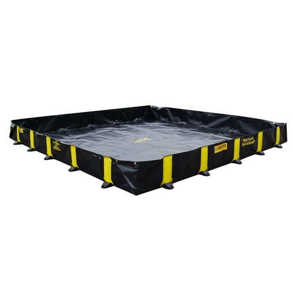 Justrite 28519 10' x 10' x 12", 745 Gallon Spill Capacity, Drive Over Berm, Rigid-Lock QuickBerm, Black - 28519