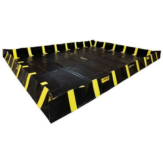 Justrite 28546 12' x 16' x 12", 1435 Gallon Spill Capacity, Spill Containment Berm with Inside Wall Supports, QuickBerm®, Black - 28546