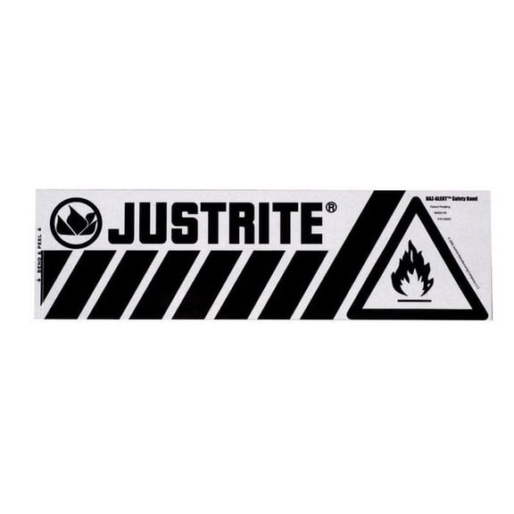Justrite 29005 Bottom Flammable Band Label for Safety Cabinets, Small, Haz-Alert - 29005