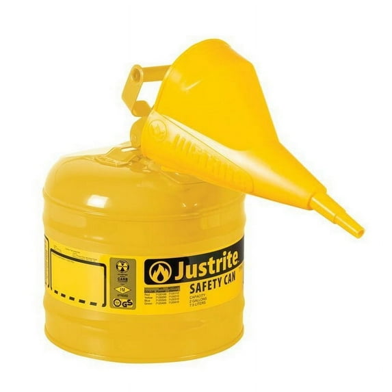 Safety Can, Safety with Funnel, Type 1, 2 gal, Yellow