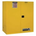 thumbnail image 1 of Justrite Sure-Grip EX Steel 2 Door Self-Close Vertical Drum Storage Cabinet, 110 Gallon, Yellow, 1 of 1