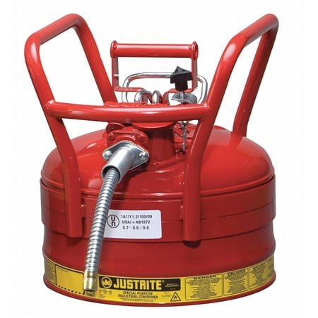 JUSTRITE 7325130 2-1/2 gal. Red Steel Type II DOT Safety Can for Flammables