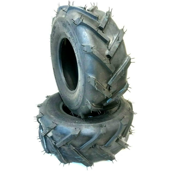 Justubes 13x5.00-6 Lug Tires Heavy Duty Tubeless R-1 Bar Tread for Tillers & Lawn Equipment (1 Pair)
