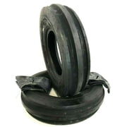Justubes 4.00x15 Tractor Tires With Tubes – 3-Rib Front F2 Heavy Duty 4-Ply Tubeless Set for Lawn & Farm
