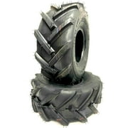 Justubes Two 15x6.00-6 15x600-6 15x6.00x6 R1 Lug Bar Super Traction Tractor Tires - 6 Ply Rated Lawn Tractor Mower Tubeless Set