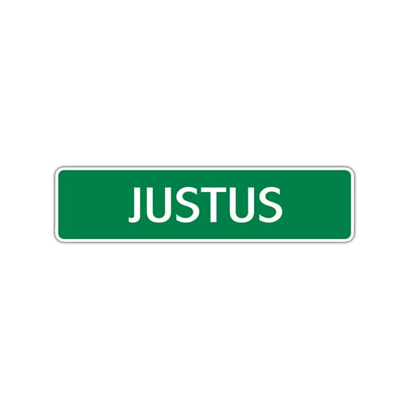 Justus Boys Children Indoor Outdoor Unique Name Letter Printed Label Wall Plaque Decoration Aluminum Metal Sign4"x13.5"