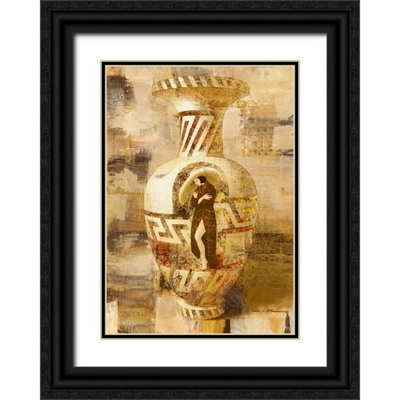 Juta and Mareks 11x14 Black Ornate Wood Framed with Double Matting Museum Art Print Titled - With a Hat