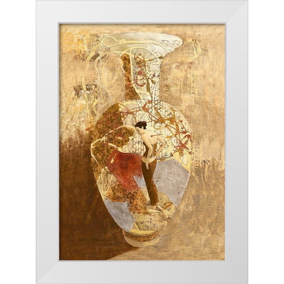 Juta and Mareks 14x18 White Modern Wood Framed Museum Art Print Titled - Garden of Dreams