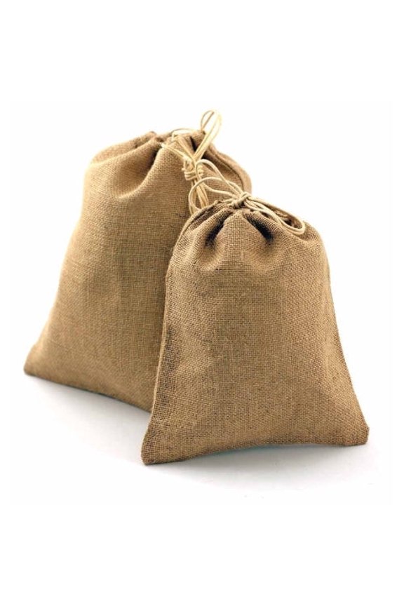 s Jute Bags with Jute Strings - 3 x 4 Inch Natural 12 Pack