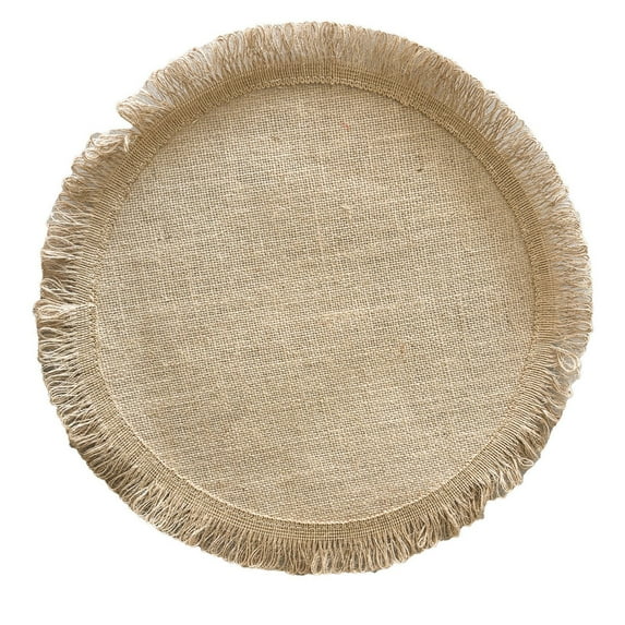 Jute Braided Tassel Placemats 15" Round Farmhouse Rustic Vintage Placemats, Non-Slip Heat Resistant for Dining, Kitchen, Coffee Table Décor Table Mats Handwoven