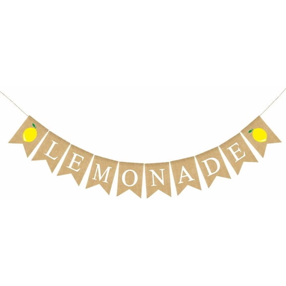 Jute Burlap Lemonade Banner Rustic Summer Lemon Stand Party Mantel Fireplace Decoration