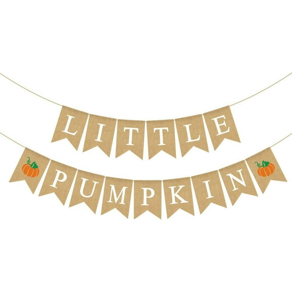 Jute Burlap Little Pumpkin Banner Fall Shower Gender Reveal Birthday Party Garland Decoration