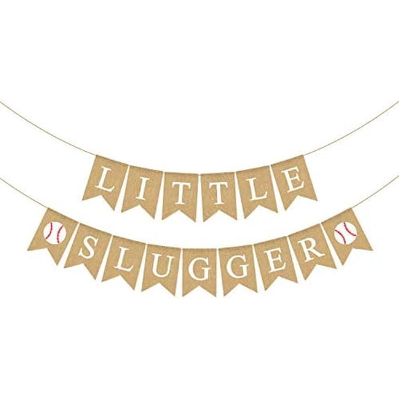 Jute Burlap Little Slugger Banner Boy Baseball Theme Baby Shower Party Decoration Supply$$Electronics Accessories