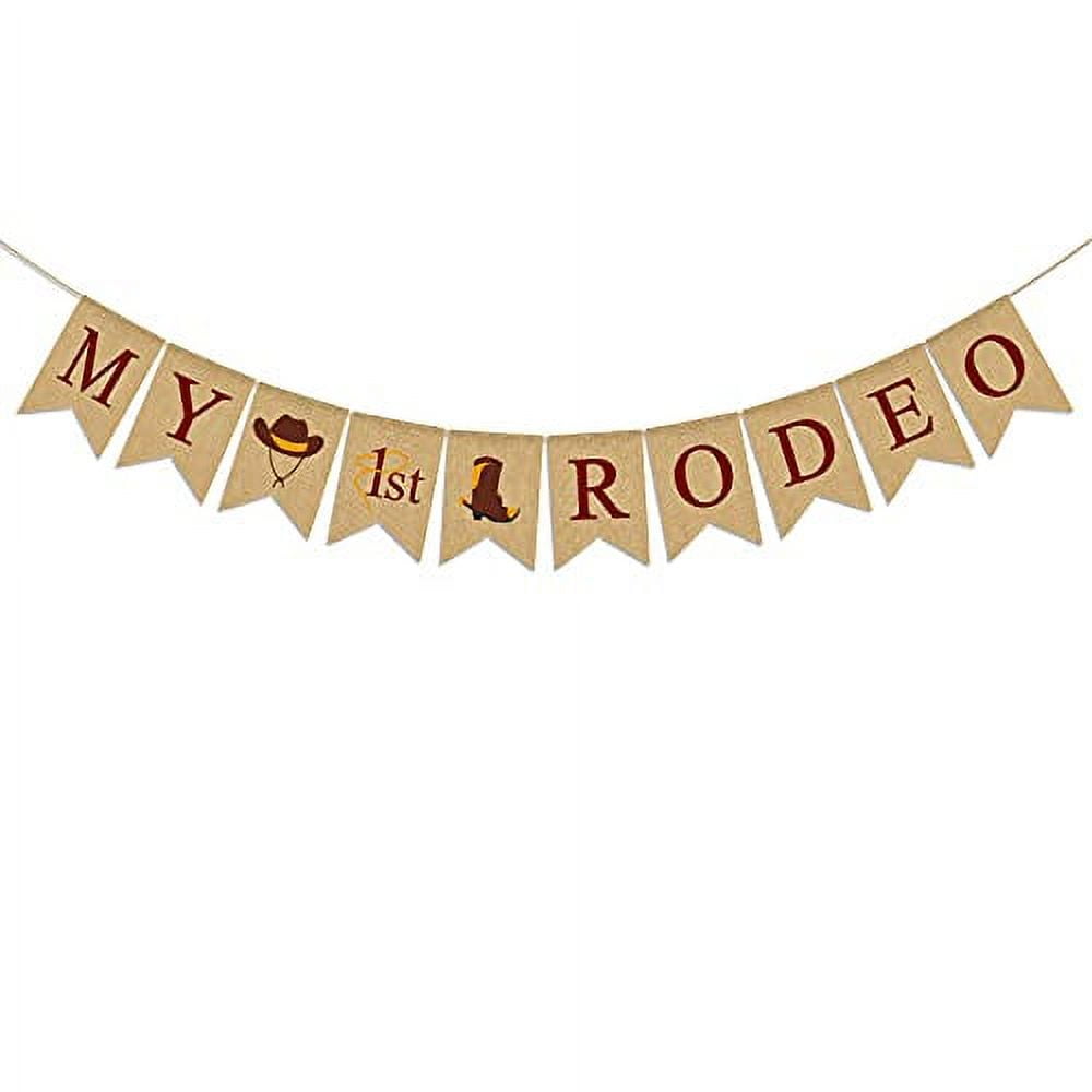 Jute Burlap My 1st Rodeo Banner Cowboy Wild West Boy Girl First ...