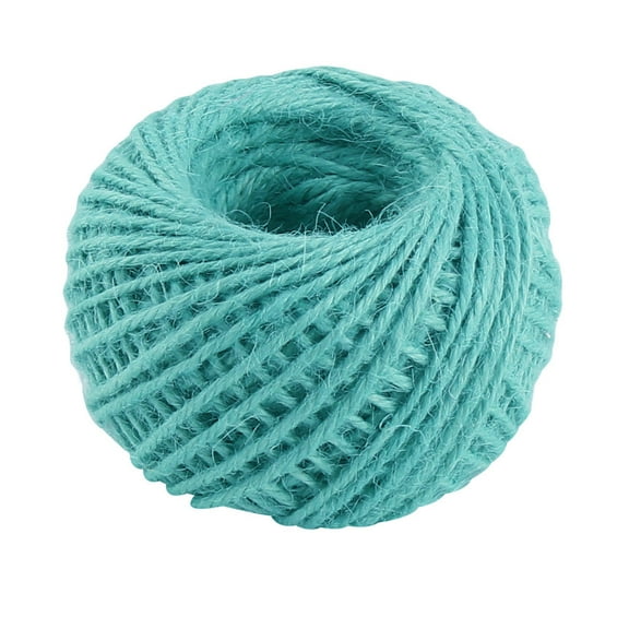 Jute Burlap Ribbon Twine Rope Cord String Pack Roll Turquoise 2mm Dia 50m Length