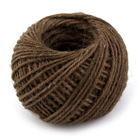 Jute Burlap Ribbon Twine Rope Cord String Roll Dark Brown 2mm Dia 50m Length