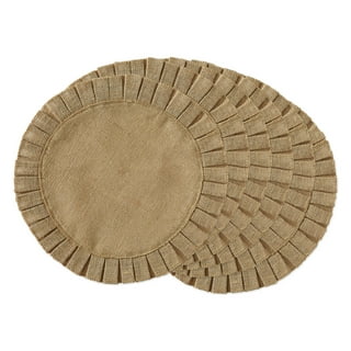 Burlap Tan Ruffled Bath Mats by April & Olive