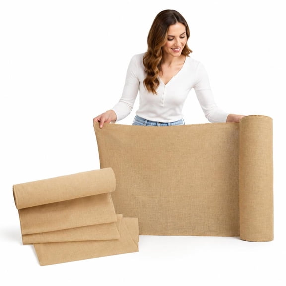 Jute Fabric Roll, 40 in x 75 ft, 50x50 High Density Natural Burlap Fabric, for Gardening Tree Wrap, Crafts and Decor