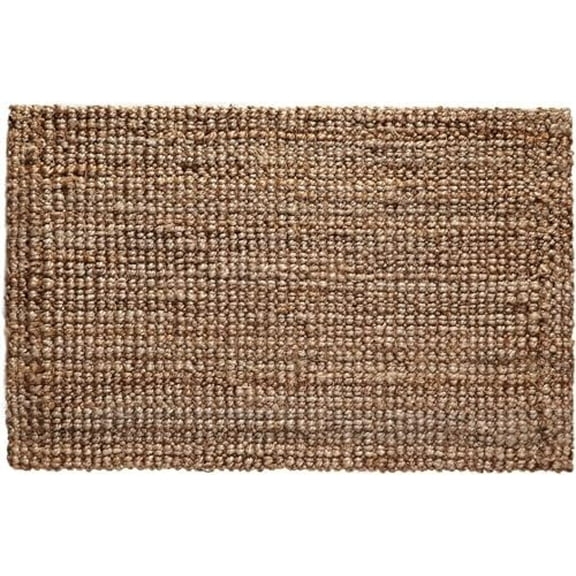 Jute Handspun Area Rug - Premium Jute Handwoven Reversible Chunky Textured Tan Beige Neutral Throw Accent Rug Carpet - Rustic Farmhouse Living Room Bedroom Den Study Dcor - 3' x 5' Natural