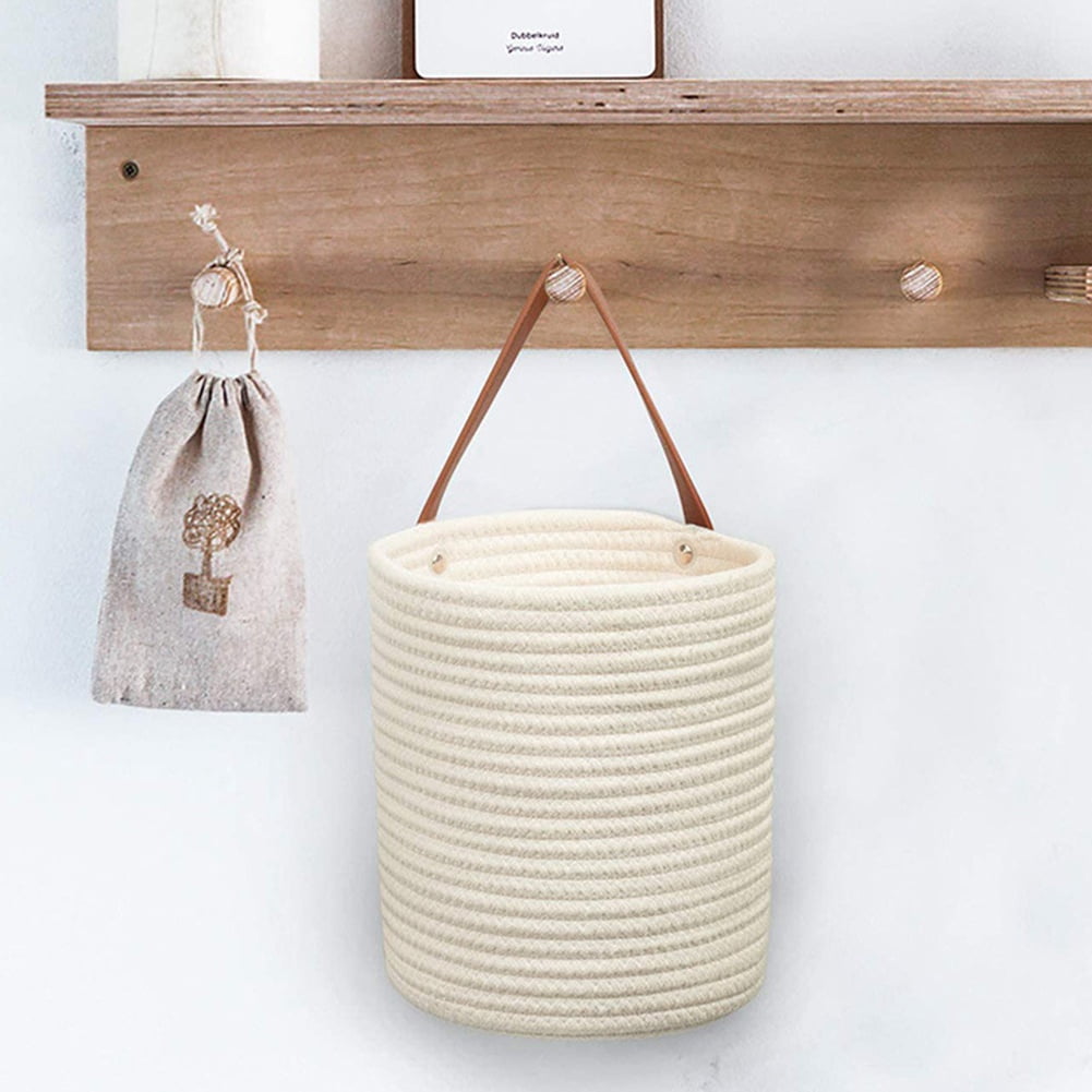Jute Hanging Basket 7.09*7.87*12.99", Wall Hanging Planter Baskets, Jute Woven Hanging Storage Baskets