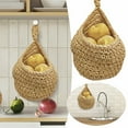 Jute Hanging Fruit And Vegetable Baskets Rope Hook Woven Bag Hanging