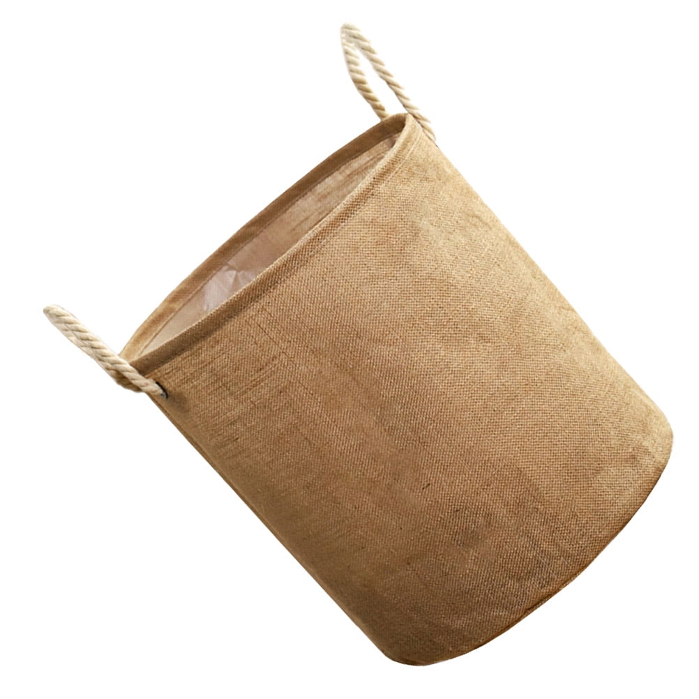 Jute Laundry Basket Large Storage Holder Foldable Hampers Collapsable
