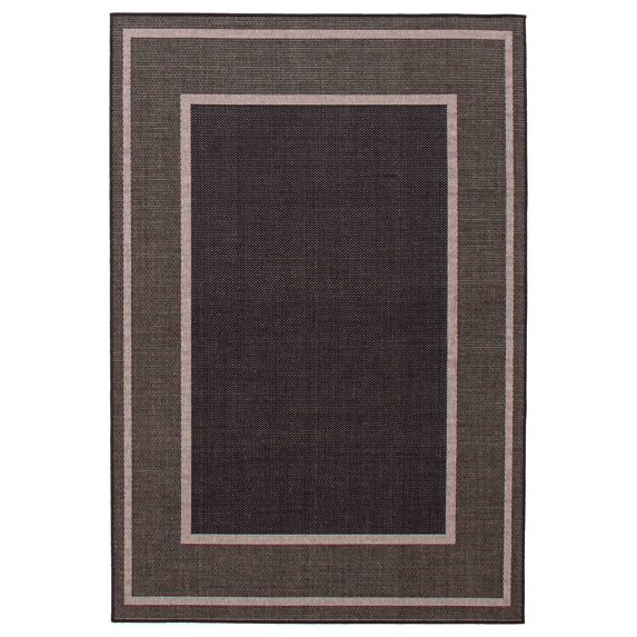Jute Natura Black, Grey Polypropylene Rug 5'3" x 7'7"